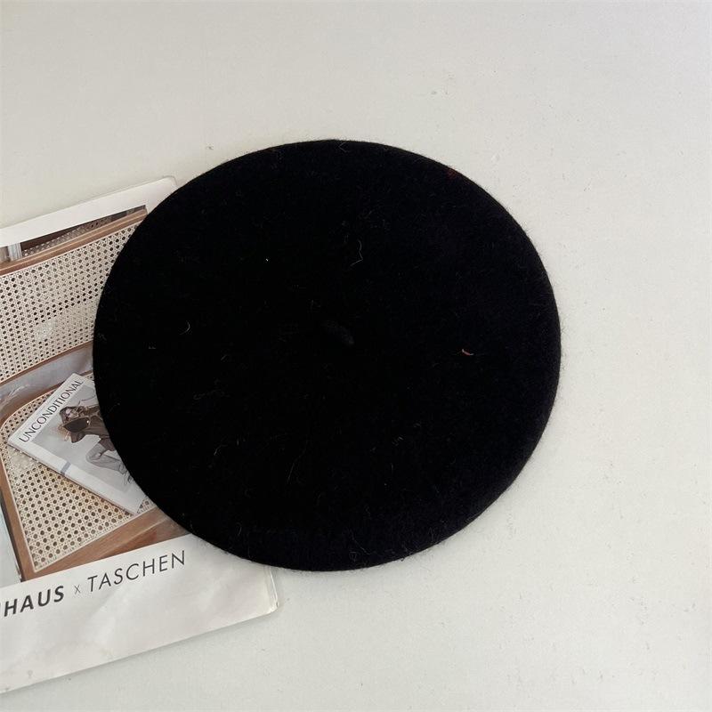 Bow Beret Women's Autumn and Winter Woolen Versatile Trend Retro Painter Hat