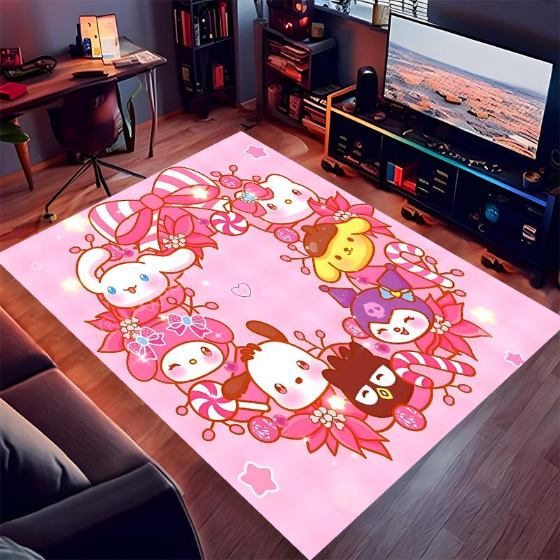 Sanrio2 Printed Absorbent Washable Carpet, Non-Slip Bathroom Mats, Kitchen Rugs, Yoga Mat,Living Room Entrance, Camping Picnic Rugs