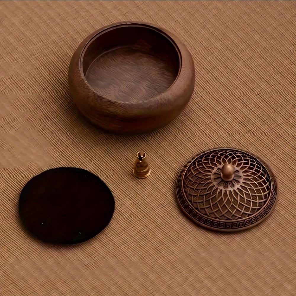 Solid Wood Pan Incense Burner, Indoor Aromatherapy Burner With Sandalwood Incense, Tea Ceremony ,prayer rooms, yoga Decoration