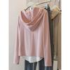 Hooded Sweatshirt Plus Size Ladies Shoulder Asymmetrical Fake Two-Piece