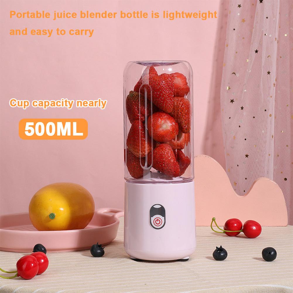 Přenosný mixér 500ml s USB napájením, mini mixér na šťávy, 120W, odšťavňovač na ovocné koktejly, automatický malý elektrický odšťavňovač