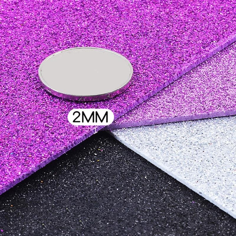 10Pcs Sparkling Metallic Sponge Cardstock 2mm Thickness Shimmering Adhesive Craft Paper for Scrapbooking Art Craft