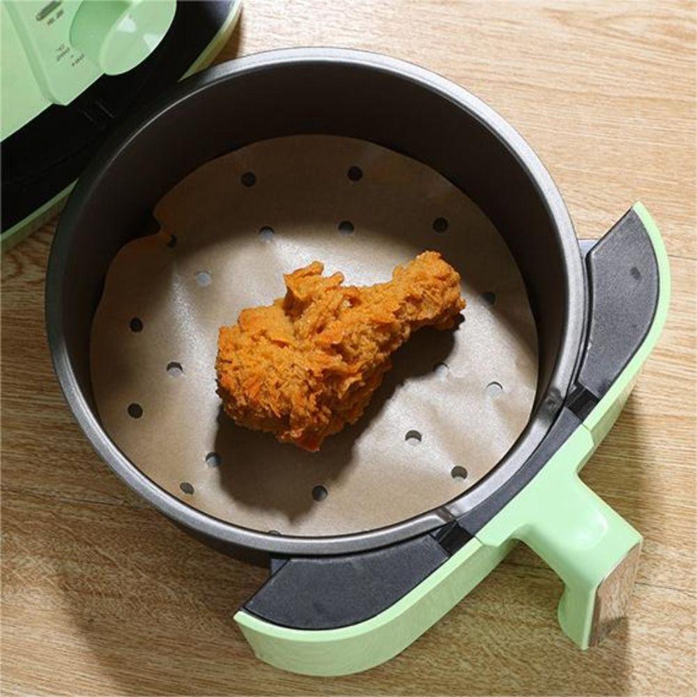 100pcs Non-Stick Air Fryer Paper Square Round Rectangular Baking Oil-proof Paper  Steamer