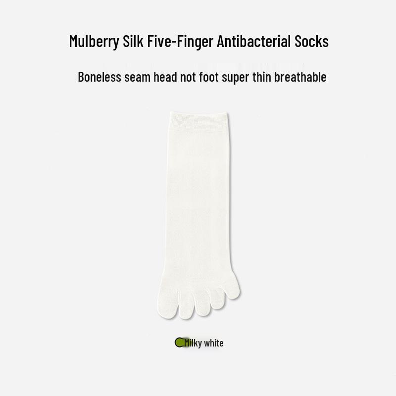 

Женские дышащие носки до середины икры из тутового шелка с пятью пальцами - Летние сетчатые спортивные короткие носки с раздельными пальцами One Size