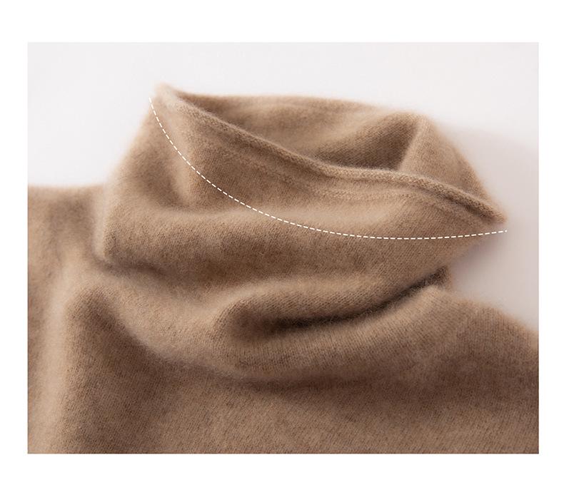 Women's Slim-Fit 100% Cashmere Turtleneck Sweater - Versatile Autumn/Winter Knitwear