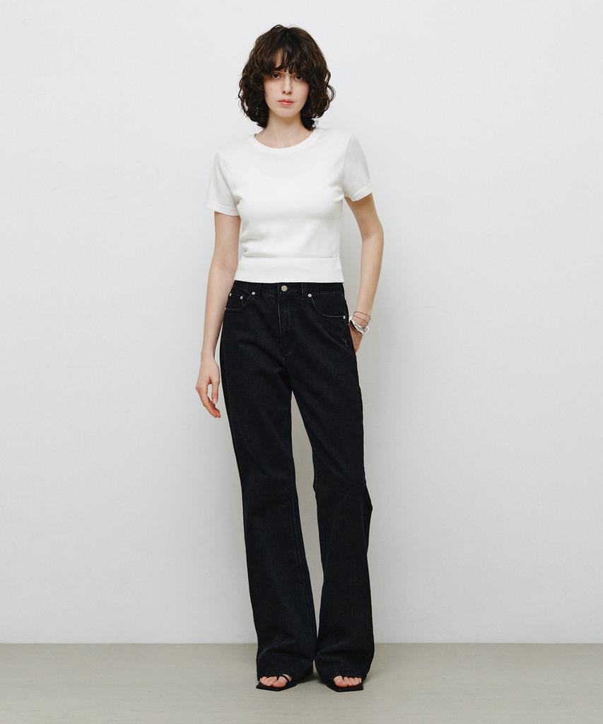 MONGDOL 2-Way Button Layered Round Neck Knit White Mdkt133White