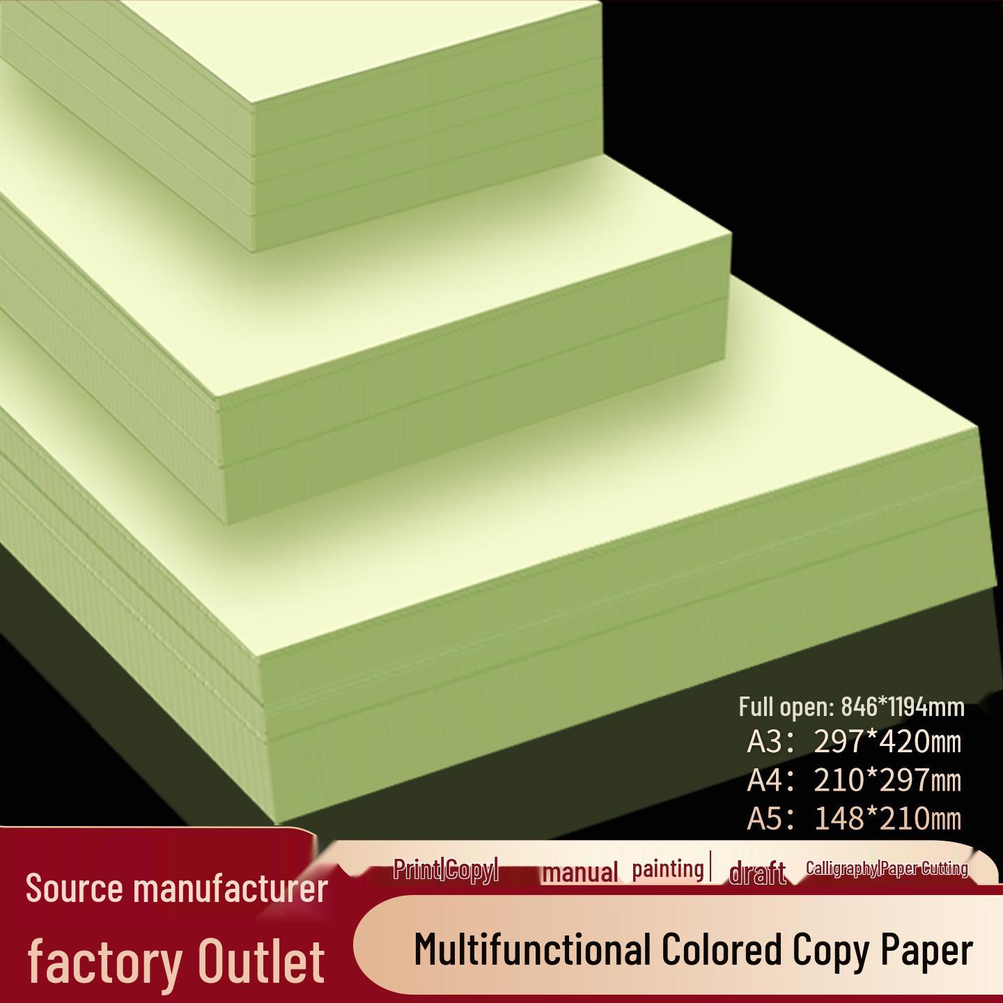 A4, A3, A5 Light Green & Colored Paper for Origami, Drawing, & Crafts Light Green A4/100 Sheets