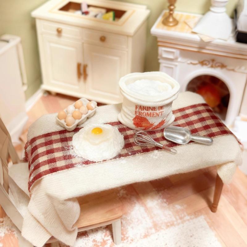 1 Set Cute Miniature Dollhouse Mini Flour Bag Kit Model Play Kitchen Food For Doll Accessories Toy Home Decoration
