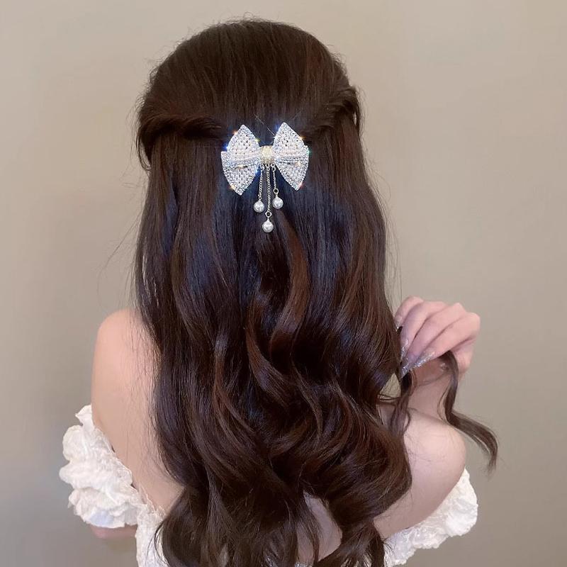 Bow Tassels, Pearl Clips, Headdresses, Girly Heads, Half Clips, Versatile Spring Hairpins,  Temperament Hairpins