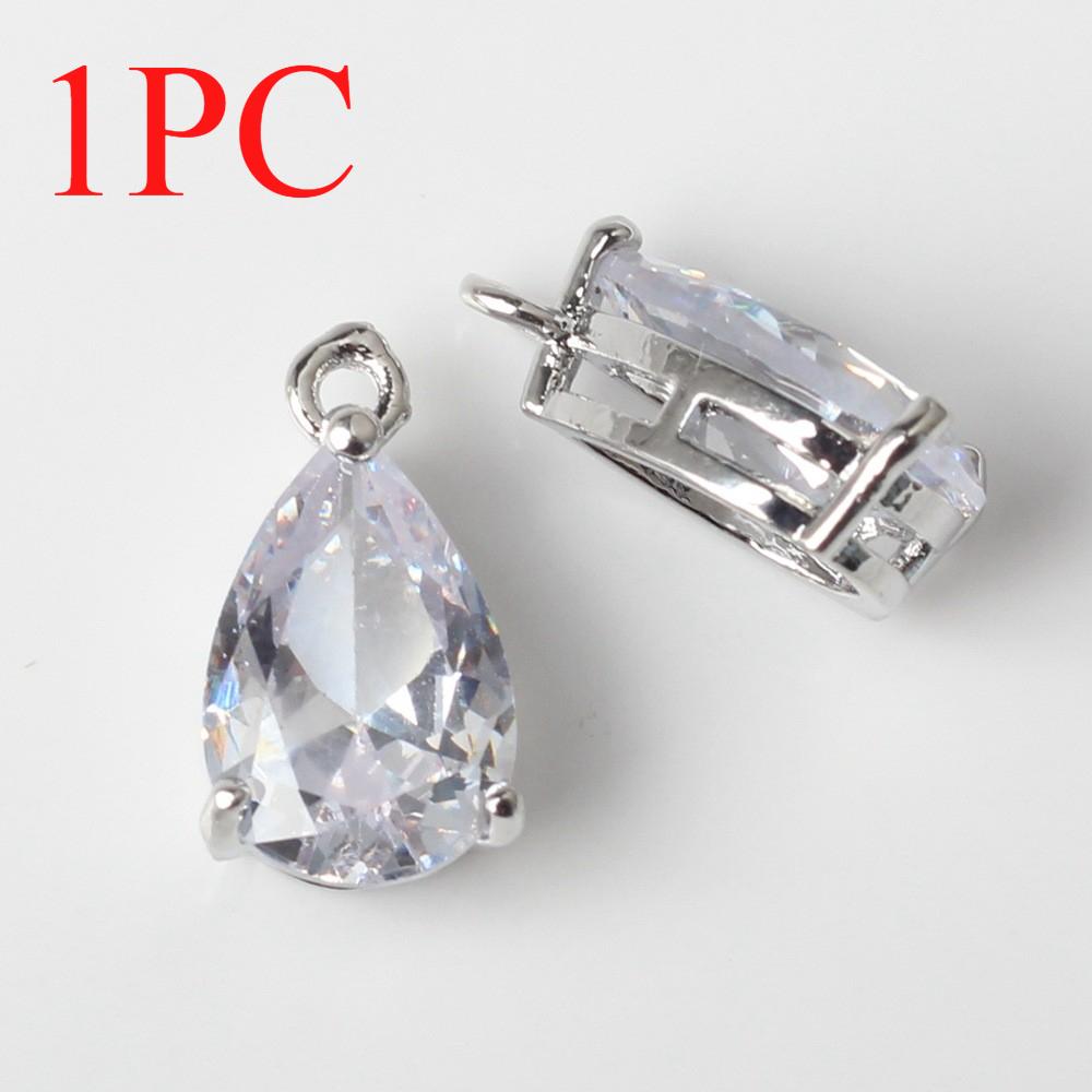 

1шт медный циркон капля воды кристалл циркон кулон для DIY ювелирные аксессуары серебряный