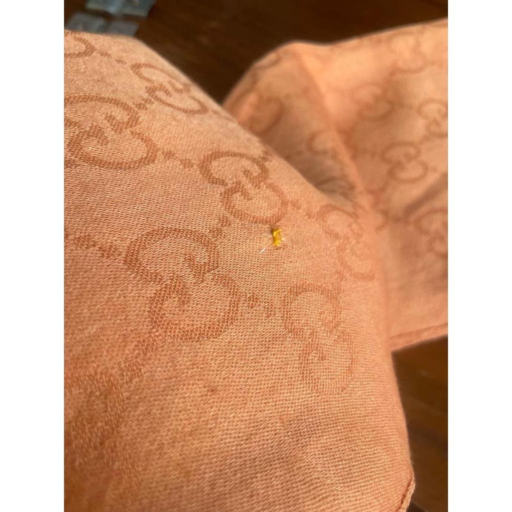 Used GUCCI GG pattern stole orange wool silk