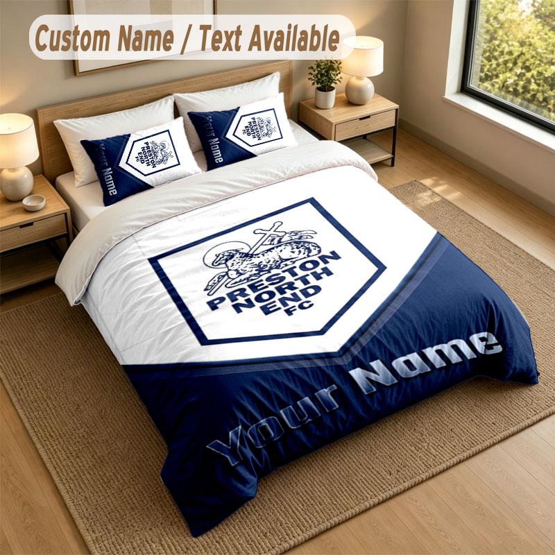 Bedding Set 1 Duvet Cover 2 Pillowcases Preston North End Print Soft Bed Linen Bedroom Decor