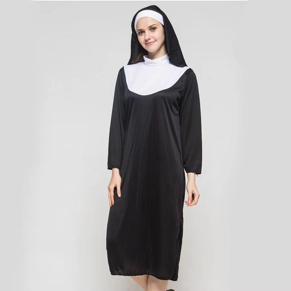 Black Father's Clothing Adult Size Cosplay Costume Gothic Style Nun Costume Cosplay Events