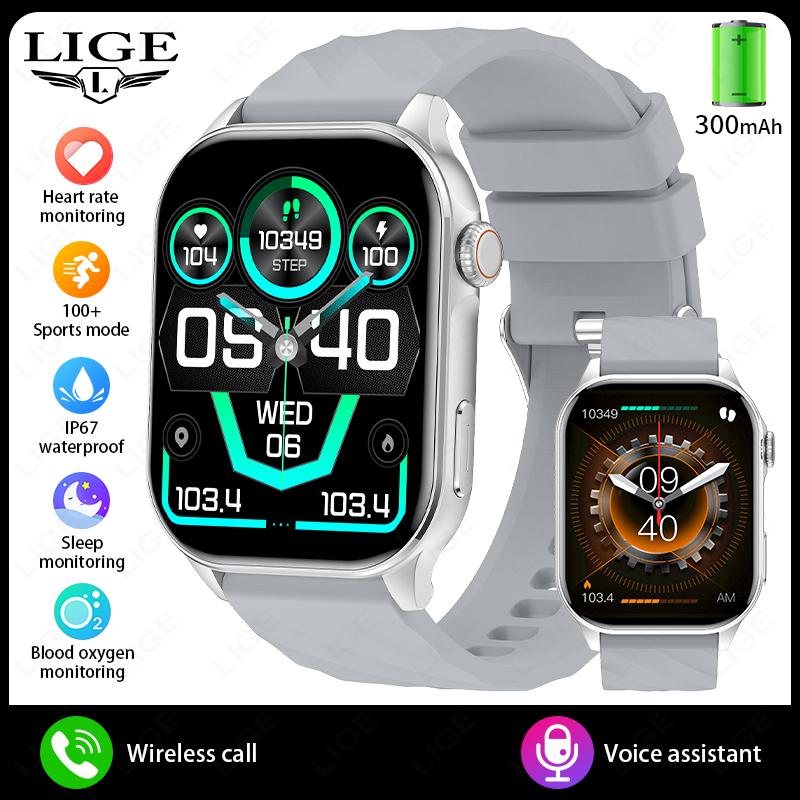 For Android iOS Smart Watch 2.01" Full Touch Screen Bluetooth Call Heart Rate Waterproof Sports Bracelet Smartwatch Women