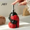 Black And Red Soap Bottle 200ml Dispensing Bottle, Smooth Foaming Artistic Design Large Capacity Dispenser for Bathroom Decor Hand