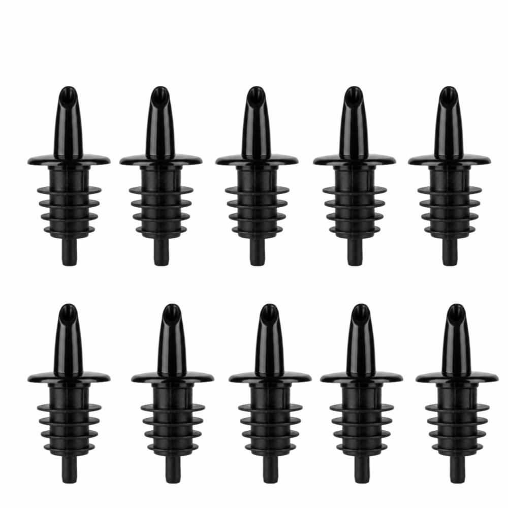 10Pcs Plastic Precise Liquor Pour Spout Black Flow Pourer Bottle Pourer Coffee Shops