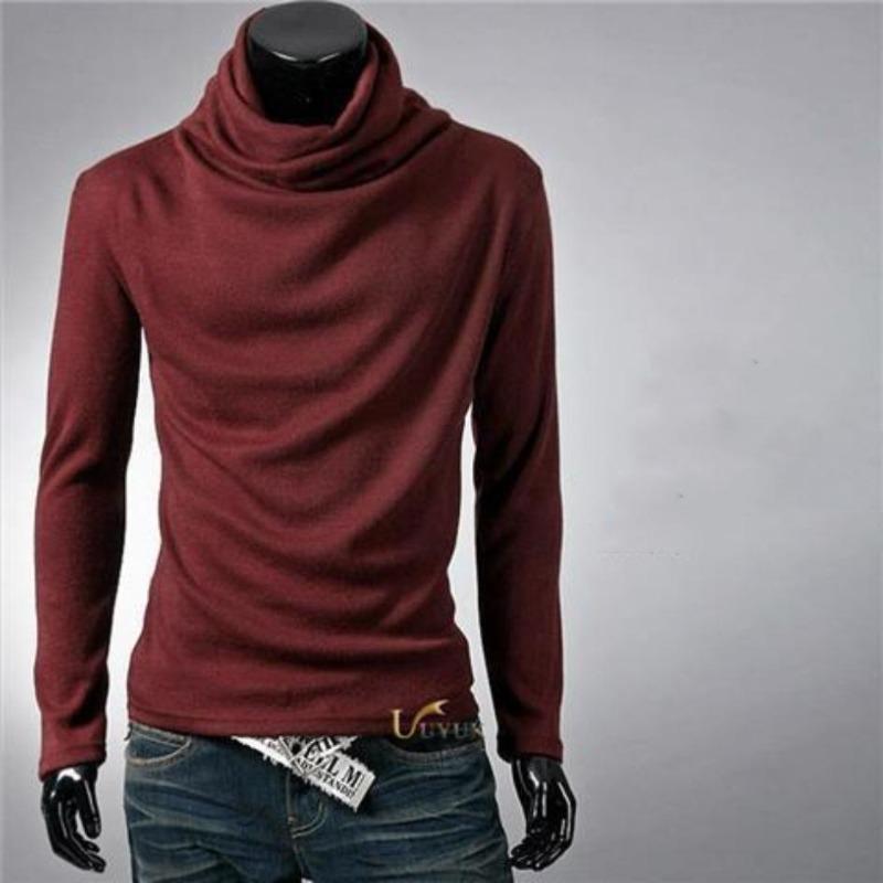 Halber Rollkragenpullover mit langen Ärmeln für Herren, koreanische Version der Kleidung, Herbst-Bodenhemd für Herren