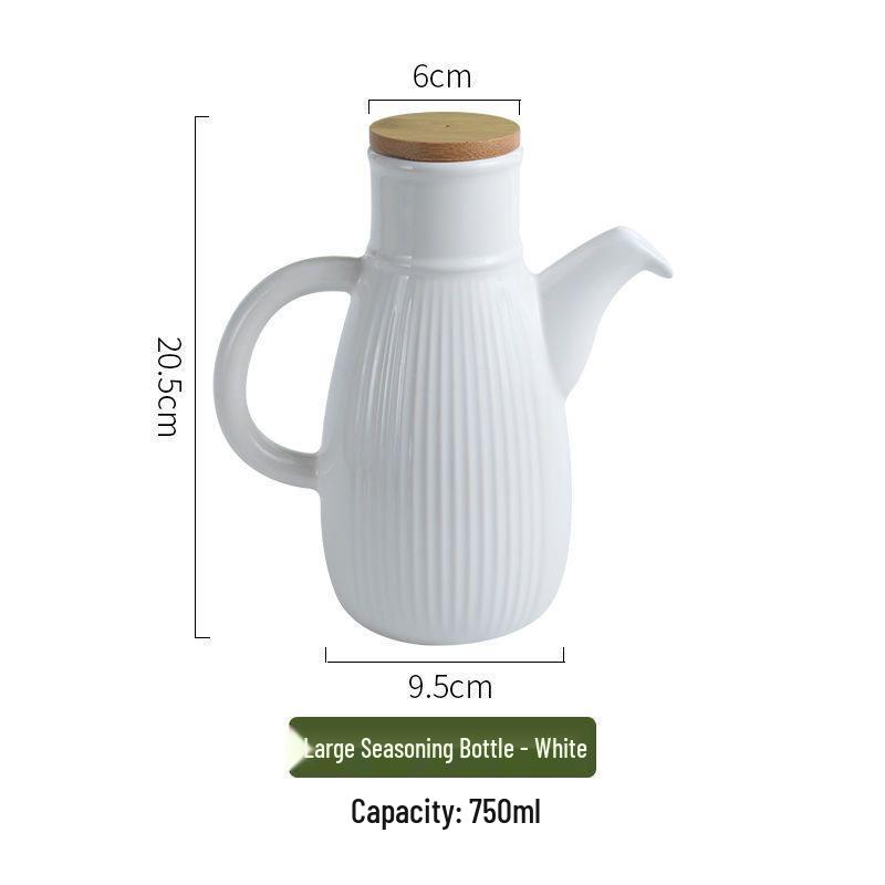 Ceramic Leak-Proof Oil Pot - Large Capacity for Home Use