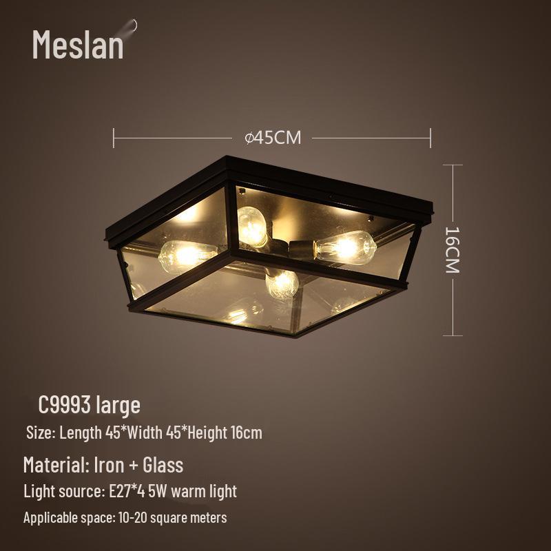 American Retro Industrial Ceiling Light for Bedroom, Dining Room, Balcony, Corridor, Aisle, and Entrance