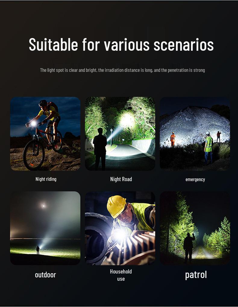Rechargeable White Laser Flashlight: Strong Light, Long Battery, Drop-Resistant, Zoom Focus, Portable, Outdoor & Super Bright