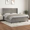 3132813 vidaXL Divan Bed and Mattress Light Grey 180x200cm Velvet