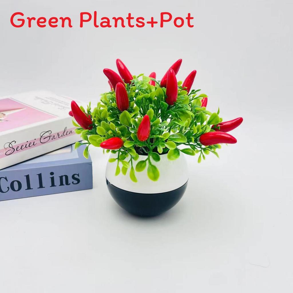 Chili Plastic Cherry Fruit Bonsai With Realistic Design Home Decoration Event