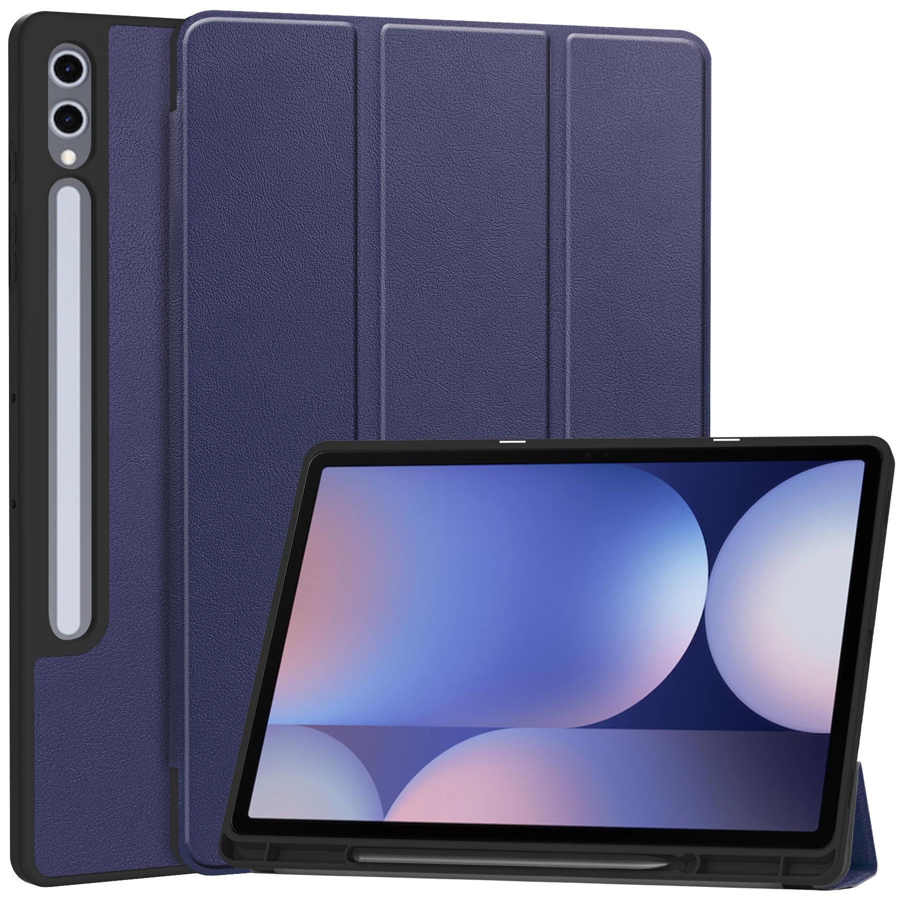 

Чохол для планшета для Samsung Galaxy Tab S10+ Plus / S9+ Plus 12,4 дюйма, тонкий футляр Folio Slim Cover Lightweight Hard Shell Protective Case із підставкою під різними кутами for Samsung Tab S9 Plus темно-синього кольору