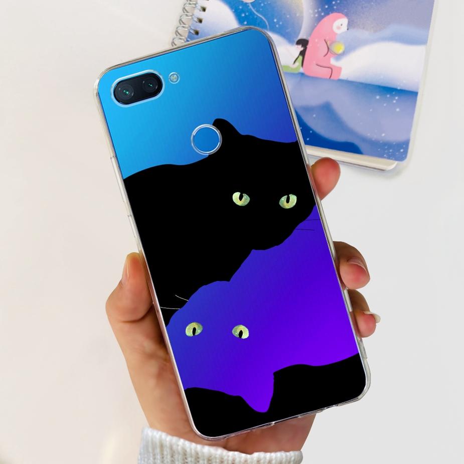 For Xiaomi Mi 8 Lite Case Cute Painted Cover Clear Silicone Phone Case For Xiaomi Mi 8 Lite 8Lite Back Cover 6.26'' Fundas Coque