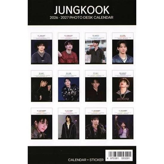 Jungkook Goods Desk Calendar (photo Collection) Years) + Sticker Seal 12-piece Set White
