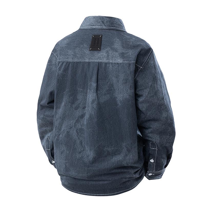 2025 Autumn Tie-Dye Denim Long-Sleeve Shirt Jacket