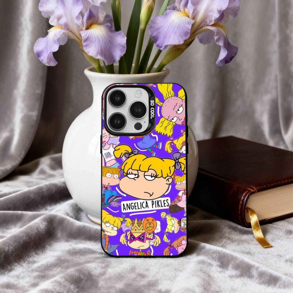 R-Rugrat-T C-Chuckie A-Angelica Phone Case For iPhone17,16,15,14,13,12,11 Plus,Pro Max Black Candy silver phone case