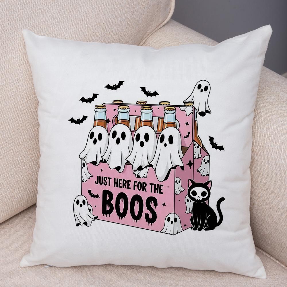 Witch Vibes Pillowcase Double Print Spooky Cats Cushion Cover Soft Plush Magic Potions Pillowe Case for Sofa Home Car