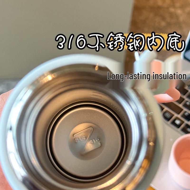 Cartoon Insulated Stainless Steel Cup – Cute, Portable Water Bottle for Students, Ideal for Autumn and Winter.