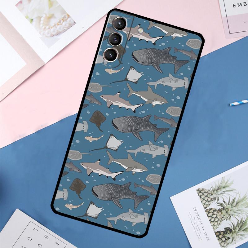 Walhai Fische Hülle Für Samsung Galaxy S24 Ultra S20 S21 S22 S23 S25 Ultra S9 S10 Plus S25 FE Rückseite