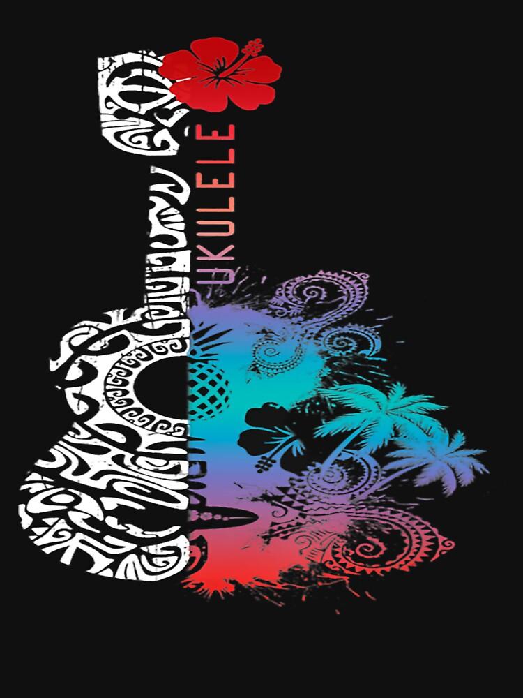 Tattoo Tribal Pattern Ukulele Hawaii Music Classic T-Shirt