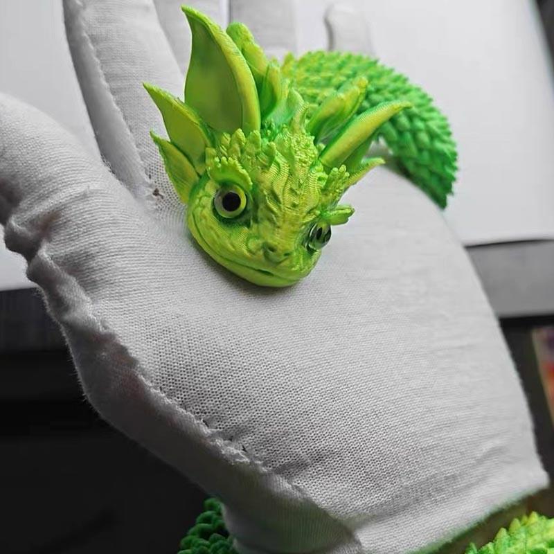 3D Printed Dragon Snake Movable Joint Fidget Toy Figurine Simulation Snake Office Desktop Ornament New Year Gifts Crafts Gift