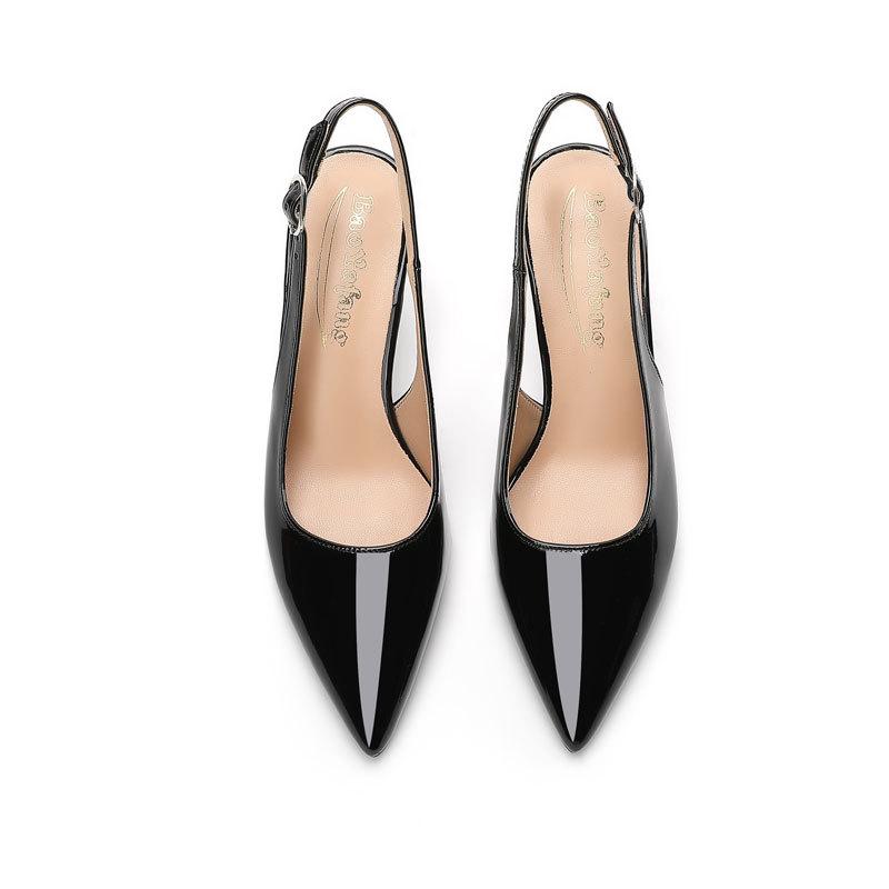Simple, fashionable and sexy stiletto sandals pointed back strap buckle commuter high heels temperament comfortable and exquisite women's shoes