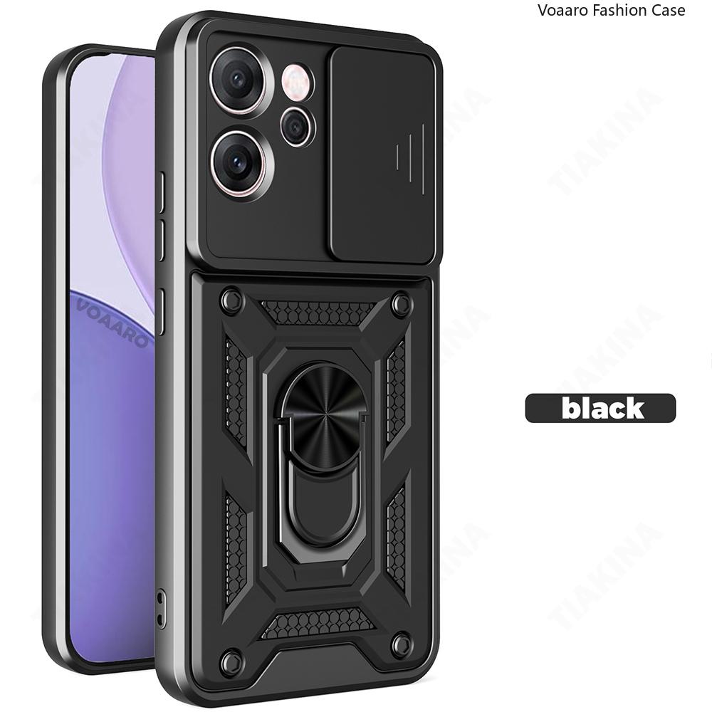 Slide Lens Armor Funda for OPPO Reno14 F 5G Case for OPPO Reno14 Pro Reno 14 F 5G Case Magnetic Ring Stand Holder Cover Capa