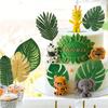 10/56pcs Tropical Palm Leaves Set - Artificial Safari Jungle Leaf Decorations with Stems for Party Home Accents