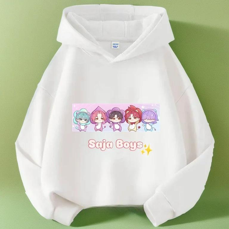 Kpop Demon Hunters Hoodies Girls Boys Long Sleeve Casual Fashionable Cute Colorful Printed Patterns Comfortable Soft Kids Hoodie
