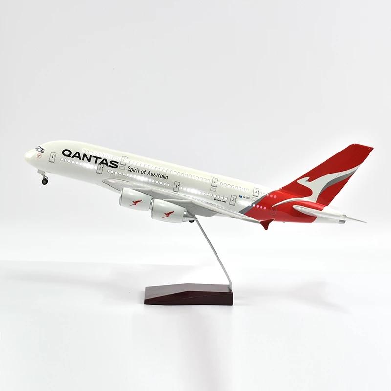 

Airbus 380 Масштаб 1/160 50,5 см Литая Пластиковая Модель Самолета из Смолы A380 Qantas Airways Авиационная Модель Самолета Самолеты Декорация NO LED