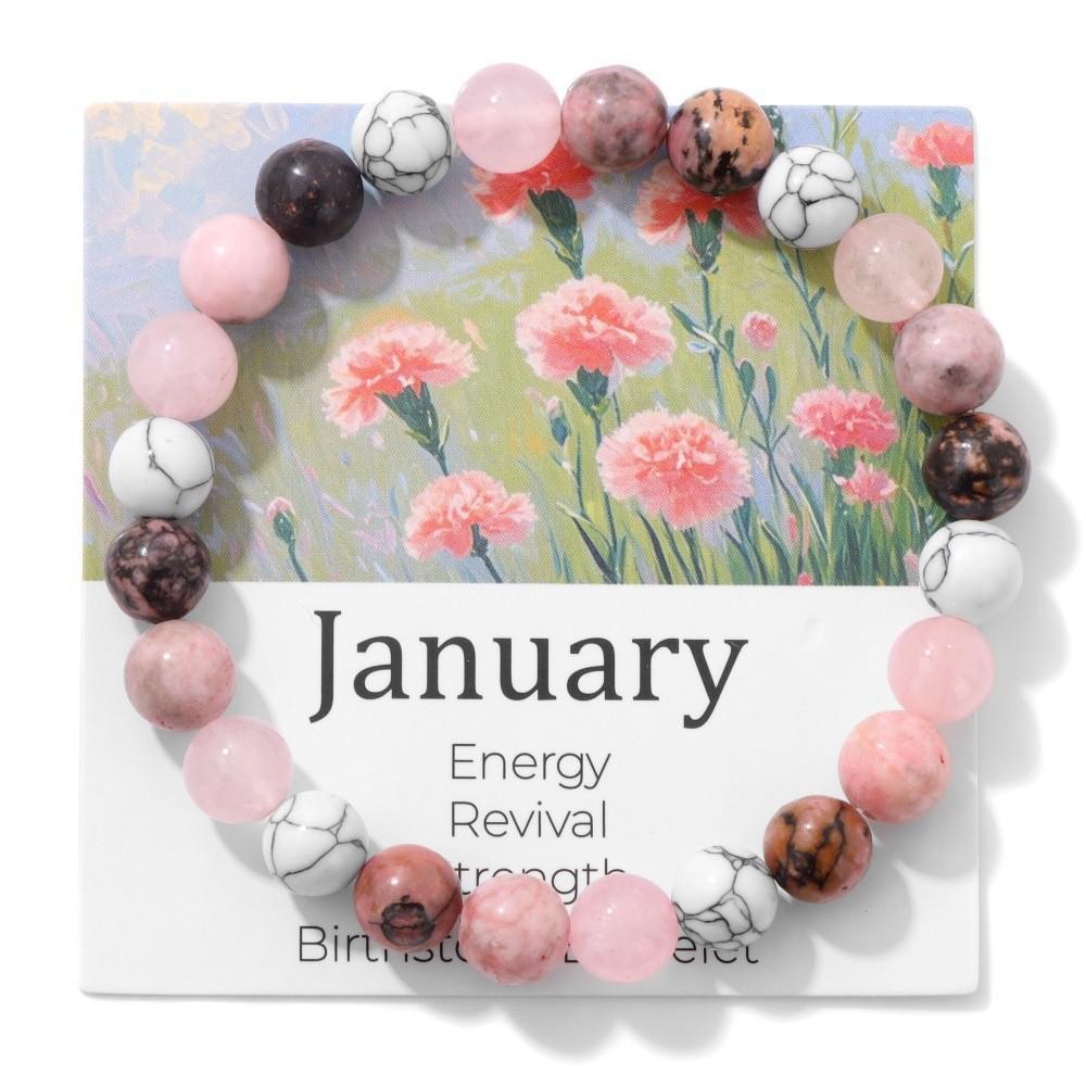 

JYL TS Bracelet Beaded Silver Accent Fresh Boosts Charm & Vitality January морская волна