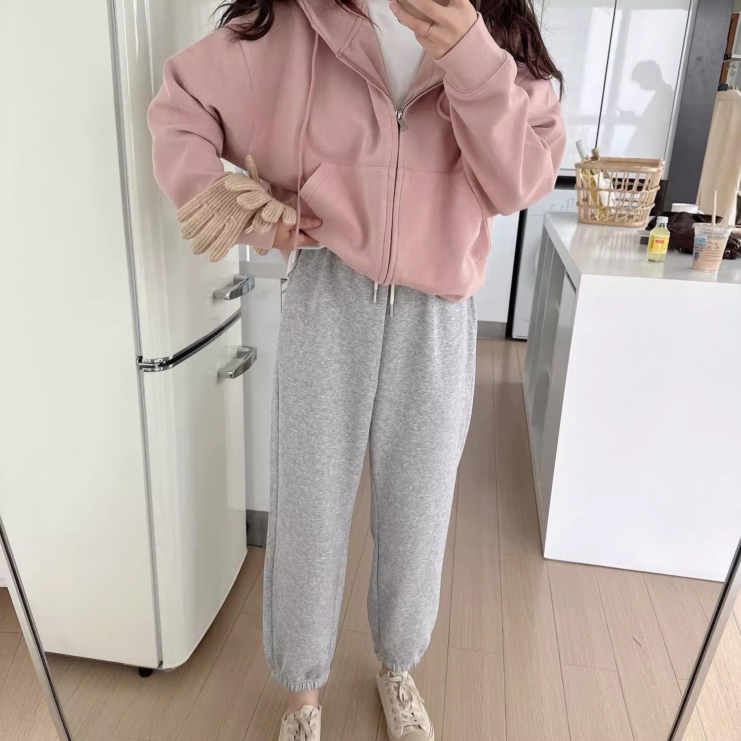 Women s Plus Velvet Woolen Harem Pants - Casual Spring Petite Lantern Style 3XL 145-160 Jin