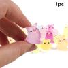 1/5Pcs Mini Luminous Piggy Decor Car Dashboard Home Ornaments Diy Accessories