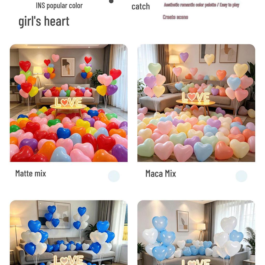 Herzförmige Ballons für Anträge, Verlobungen und Geburtstagsfeiern - Verdickte & Bunte Dekoration