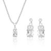 Set Fashion Trend: Zircon Earrings & Square Necklace Jewelry