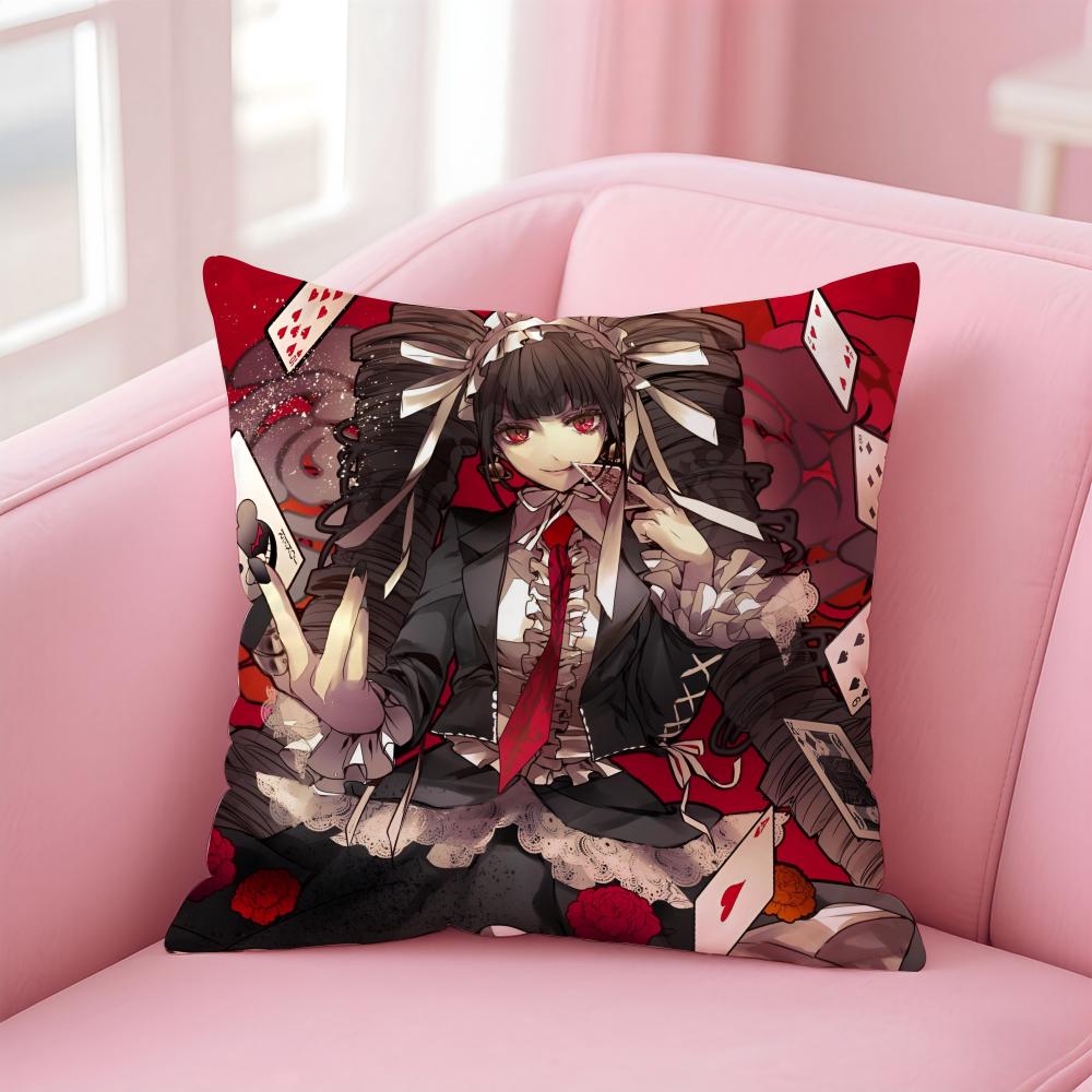 Mystery Anime DDanganronpa Cushion Cover Pillowcase Short Plush Invisible zipper Room Sofa Cushion Cover