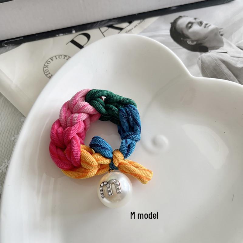 

Invincible Pearl Hair Tie: High Elasticity Rainbow Rubber Band & Durable Headband - 2023 Model