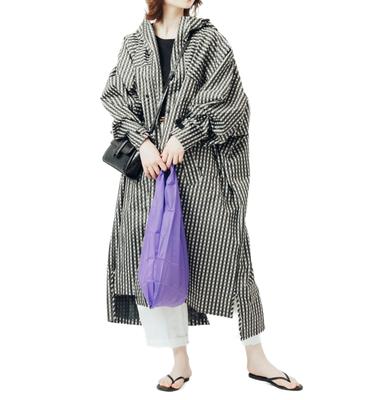 Rain Poncho Cycle Mode High Poncho Water Repellent Waterproof Gingham Free [Pirarucu]