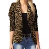 Women Elegant Leopard Print Thin Blazer Casual Commute Fashion Outerwear